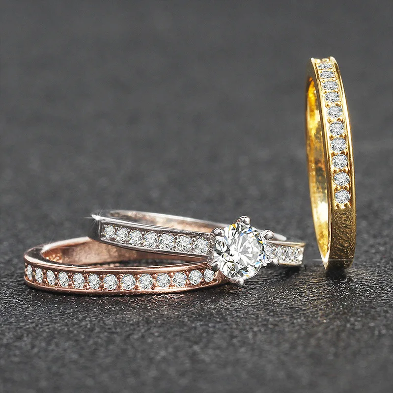 Высококачественное роскошное Брендовое свадебное кольцо из 3 предметов