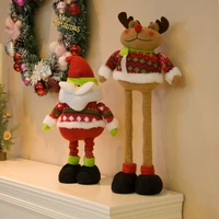 2022 new christmas dolls retractable santa claus snowman elk toys xmas figurines christmas gift for kid red xmas tree ornament