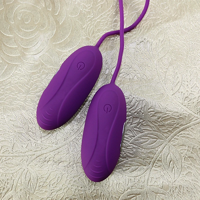 Водонепроницаемый зарядка через usb двойной вибрационные яйца 7 Частота Вибратор