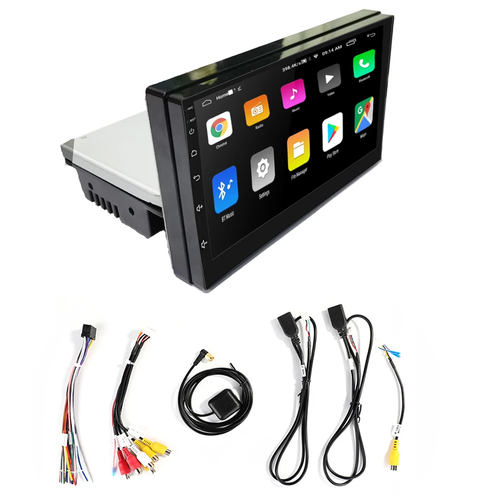 $64.20 1DIN FM 7 Inch Adjustable Car Radio Android 9.1 Touch Screen 1080P Car Stereo Radio Player GPS Navigation Universal autoradio