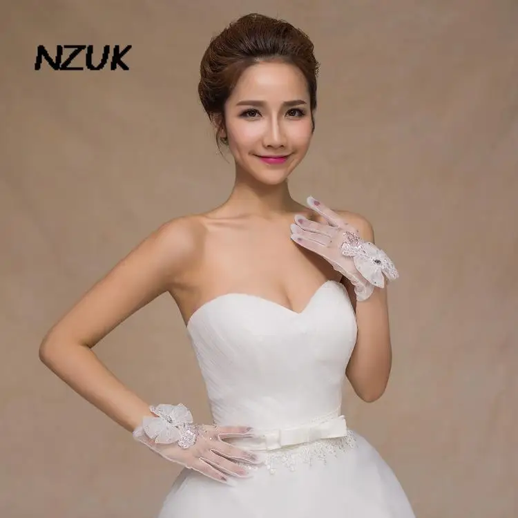 NZUK Cheap Sexy Bridal Gloves 2022 novia wedding gloves accessories vestido de festa garter Finger white |
