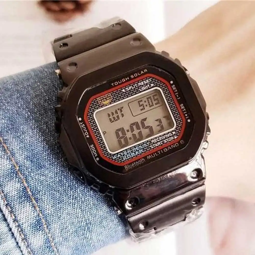 

The Popular GMW-B5000 Casual Fashion LED Digital Men's Watch Ice Watch Electronic Steel Band Watch All Functions Can Be Operated