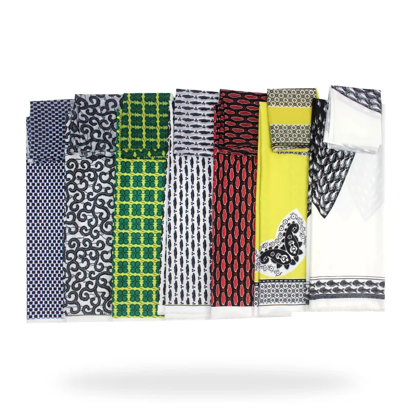 Эластичная атласная шелковая ткань африканская мягкая восковая с принтом 4 Ярда