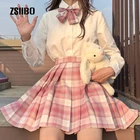 Японская школьная форма, Женская плиссированная юбка, Женская клетчатая мини-юбка трапециевидной формы с высокой талией в стиле Харадзюку