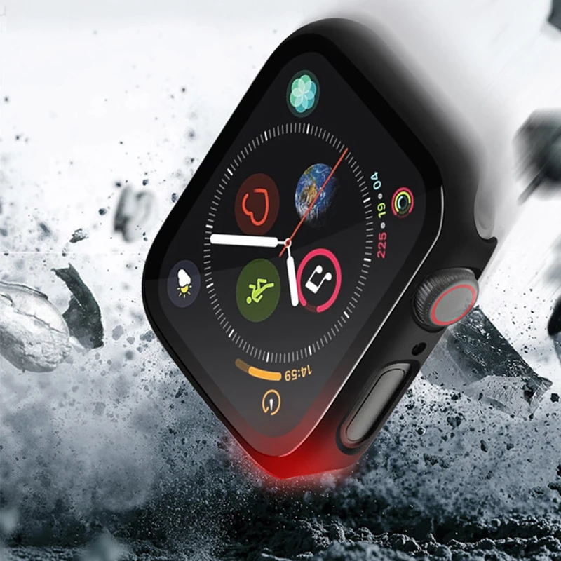 Защитный чехол на весь экран Матовый Жесткий для Apple Watch 6/SE/5/4/3/360 защитная пленка