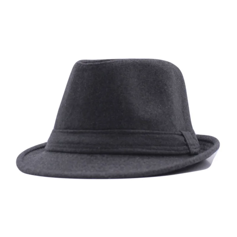

Classics Autumn 2021 Winter Short Brim Felt Fedoras Hat Men Black panama Vintage top sombrero trilby mens hats gentleman fedora