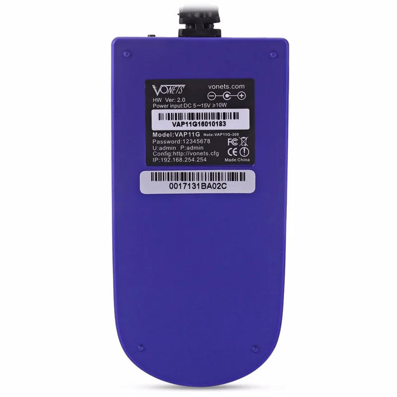 Мост переходник VONETS VAP11G Wi Fi ретранслятор с коннектором 4G RJ45 Ethernet порт для
