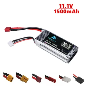 Литий-полимерный аккумулятор 3S высокой мощности 11,1 В 1500 мАч 40C, перезаряжаемая батарея для радиоуправляемых автомобилей, лодок, самолетов, вертолетов, дронов с TXT60JSTPlug