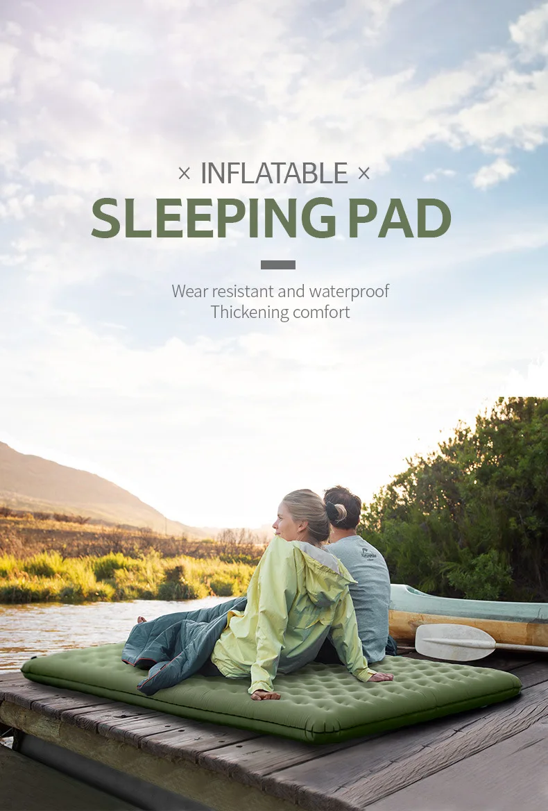 Naturehike с фабрики ТПУ утолщенный двойной надувной коврик двойной Кемпинг nap Портативный Влажный коврик