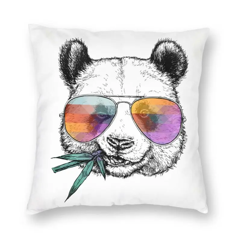 

Крутая панда с солнцезащитными очками, чехол для подушки, украшение для дома, милая Скандинавская подушка в виде животного, чехол для дивана