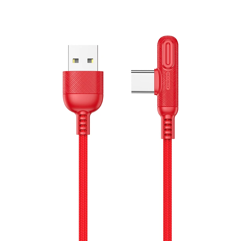 Joyroom Micro Usb type C USB 90 Dergee type C кабель светодиодный провод для быстрой зарядки для samsung Galaxy huawei Xiaomi зарядное устройство для передачи данных - Цвет: Red