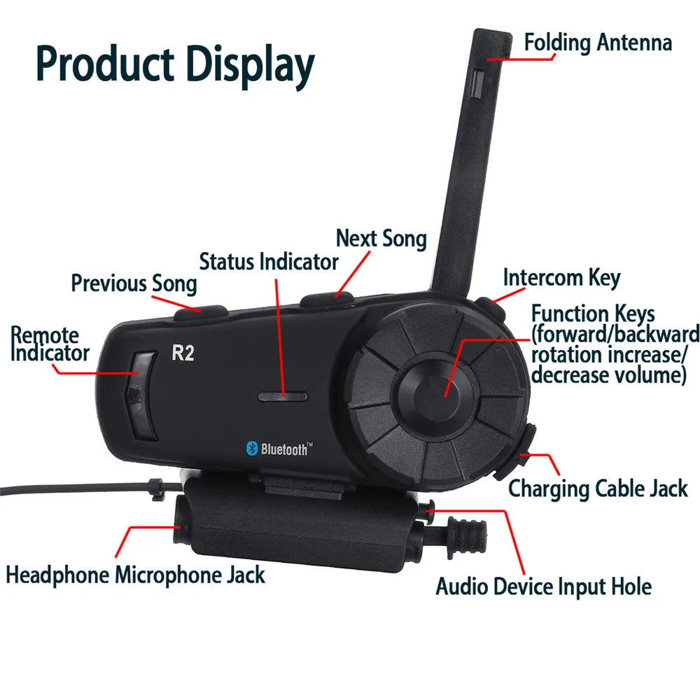 Bluetooth-гарнитура для мотоцикла R2 1000 м 4 водителя FM MP3 | Автомобили и мотоциклы