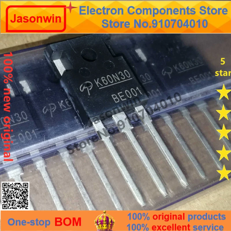 100% nuevo 50 unids/lote оригинальный MOSFET AOK60N30 K60N30 TO-247 60A 300V транзистор | Электронные