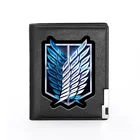 Кожаный кошелек унисекс с надписью атака на Титанов