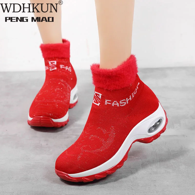 

Women Casual Shoes Light Outdoor Women Fashion Sneakers Original Non-slip Vulcanized Shoes Big Size Cold Protection Socks Shoes