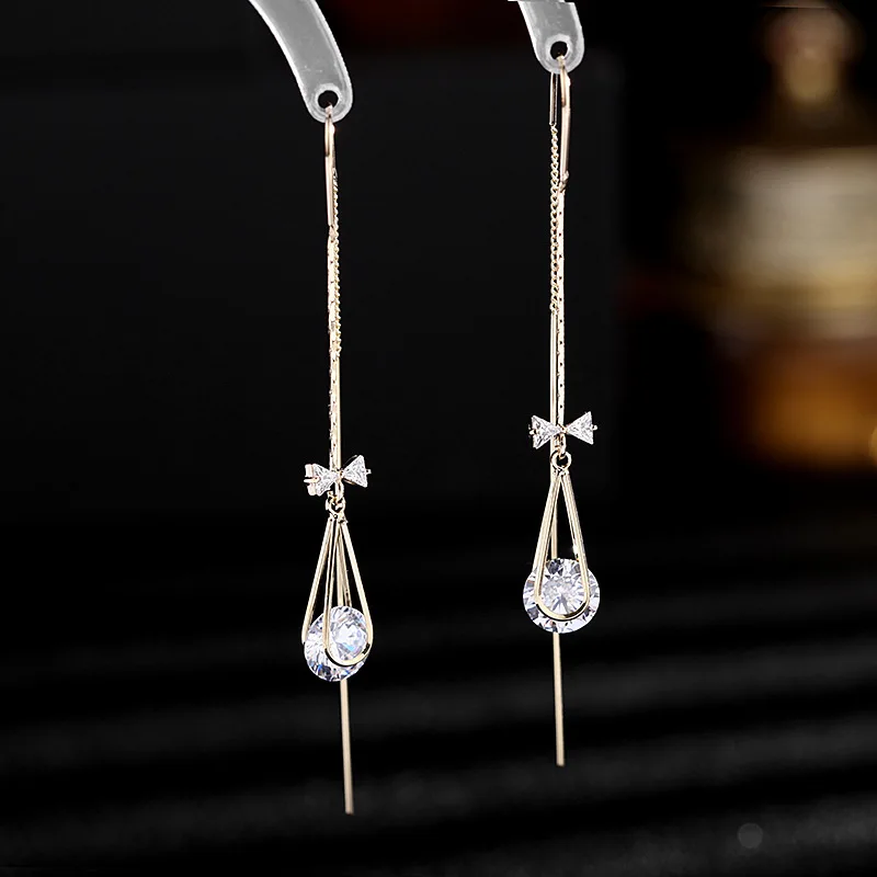 

Long Tassel Drop Earrings Silver Color 2020 Fashion Hanging Women Earrings Summer Jewelry Girls Party Gift