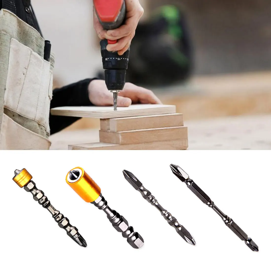 

65mm110MM 1 Piece Of Hardness Double Cross Head Electric Screwdriver Magnetic Bit Cross Screwdriver With Ring