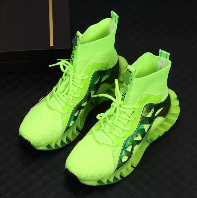 

Men's thick-soled personality fashion sports shoes men's knitted breathable socks shoes trend high-top sleeve boots