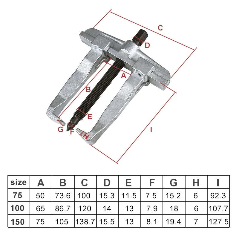 75/100/150 мм два для рычага челюсти раздвижная Экипировка рук подшипник съемник