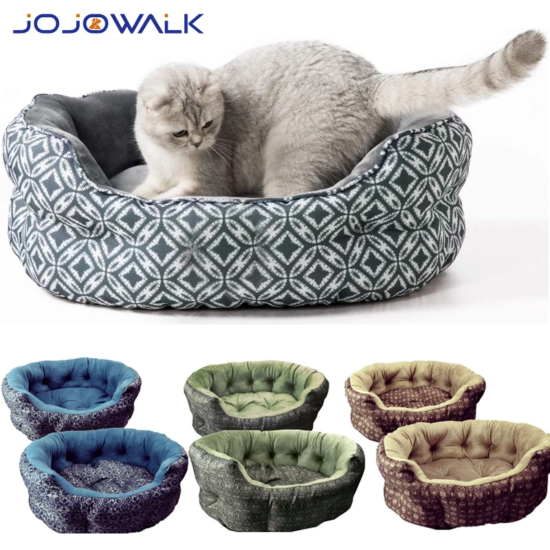 

Small Cat and Dog Bed Round Pet Beds Indoor Cats Dogs Super Soft Comfortable Calming Beds Washable Kennel Deep Sleep Mats Sofa