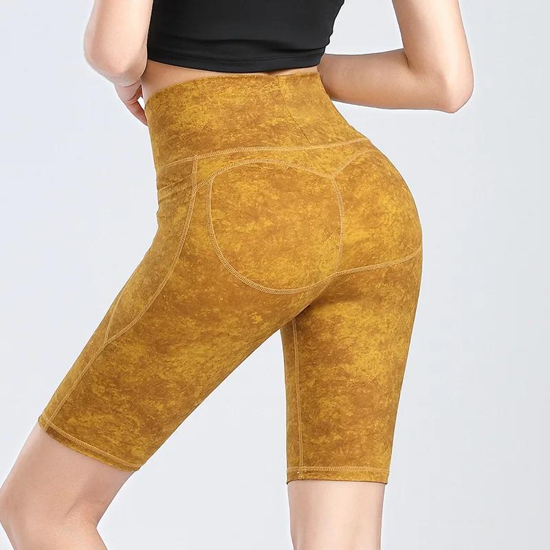 

Short Pants Women High Waist Compression Quick Dry Tie Dye Running Shorts