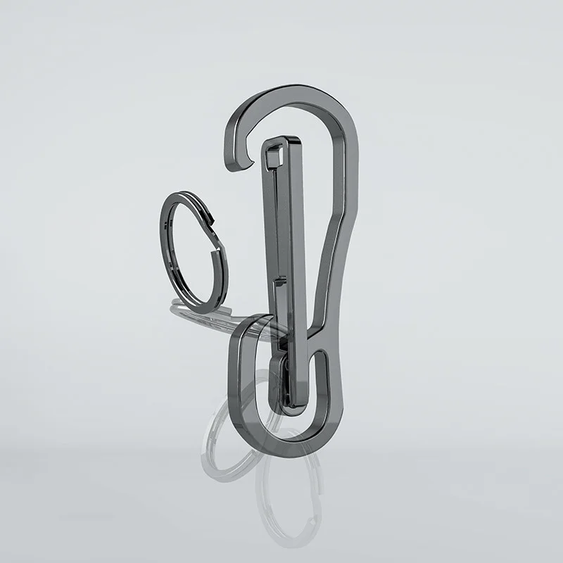 

Qoong stainless steel men's key chain, high quality buckle key chain, metal key chain, y942020