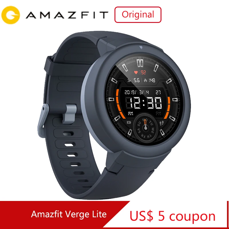 Оригинал Amazfit AMAZFIT Verge 3 GPS Смарт-часы IP68 AMOLED экран ответ на звонки умные часы