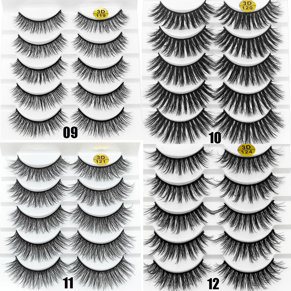 5 пар норковых волос накладные ресницы пушистые длинные 3D Искусственные норковые