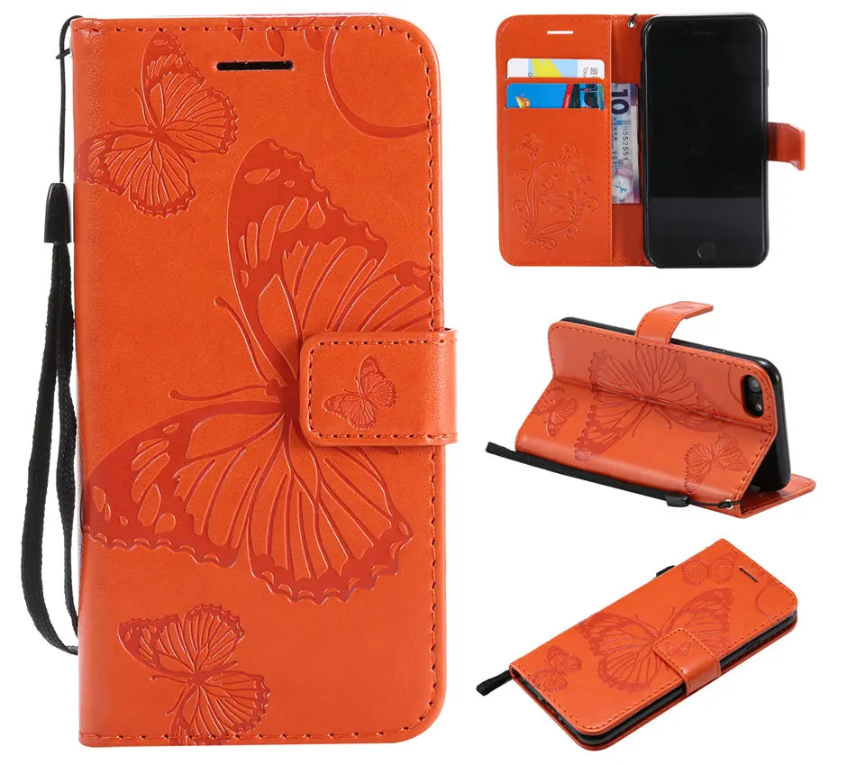 Симпатичные кожаные чехлы с бабочками для Capa Apple iPhone 12 11 Pro SE 2020 5 флип подставкой 6