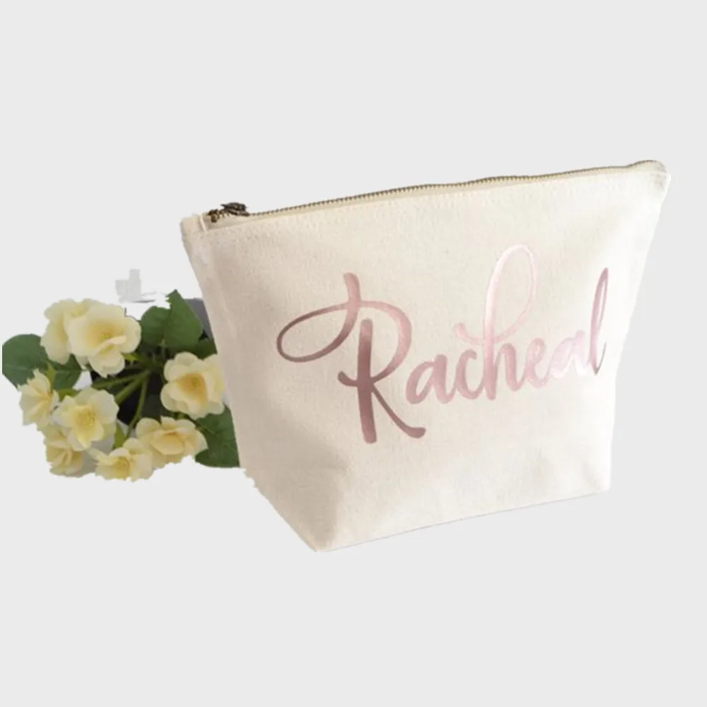Индивидуальные розовые свадебные косметички для невесты подружки косметики