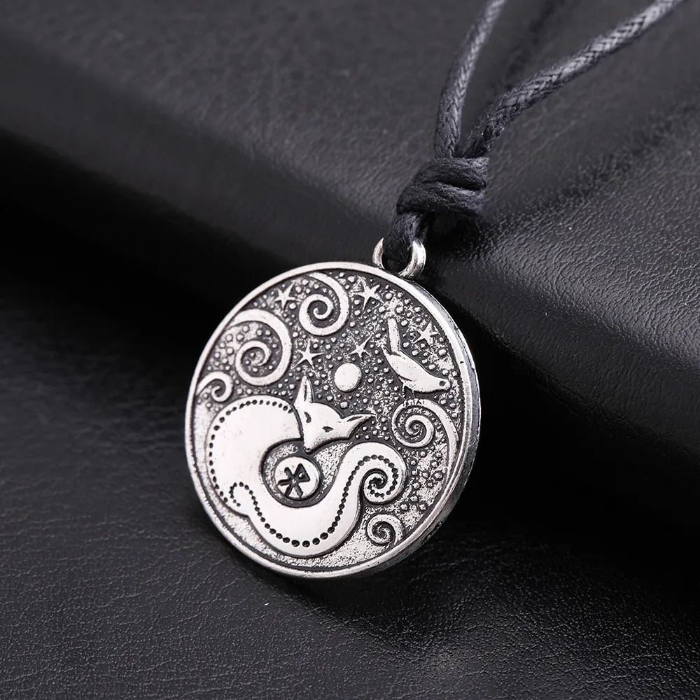 LIKGREAT античное серебряное ожерелье с изображением сказочной сцены лисы круглое