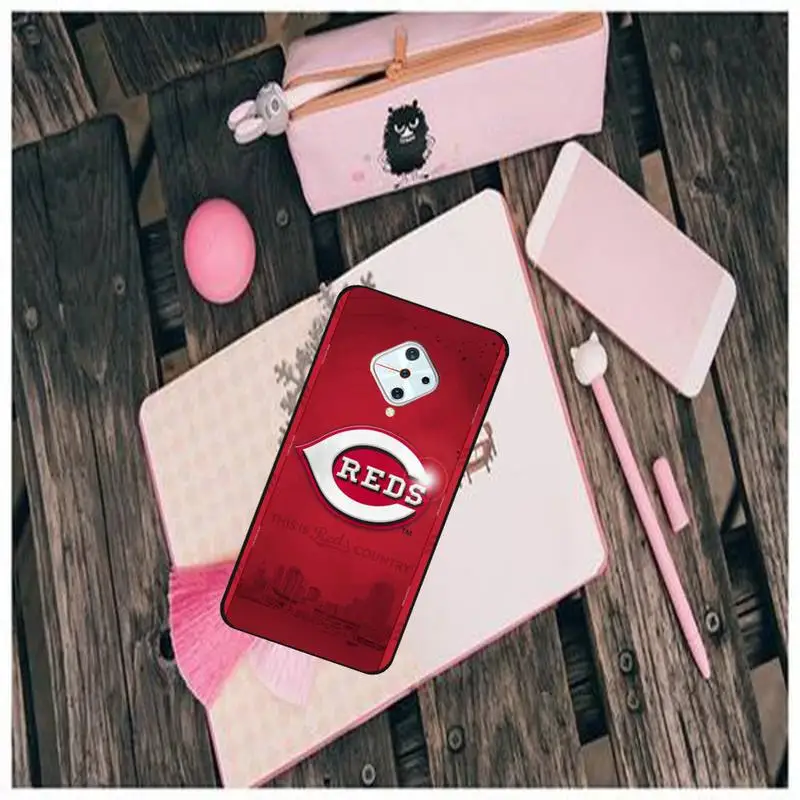 

0 Cincinnati Reds Black Soft Phone Case For Vivo X9 9s 20 Plus Y97 83 75 71 69 V15 V17 V5 S