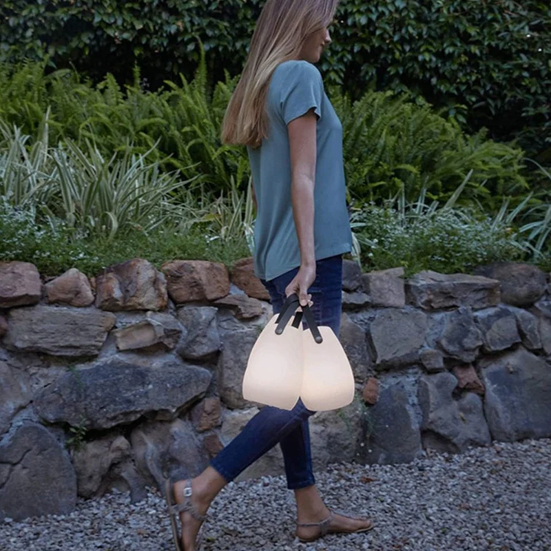 

LED Night Light, Rechargeable Dimmable RGB Bedroom Lamp Kids, Waterproof Camping Light with Remote and Handle Rope