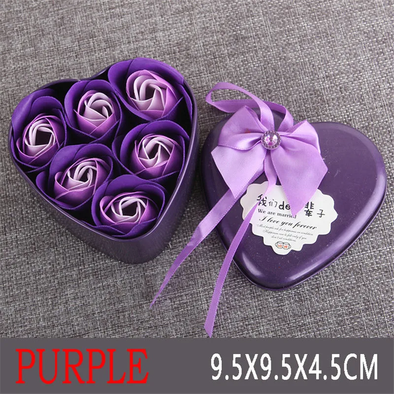 6x сердце ароматизированное мыло для ванны с лепестками роз свадебные украшения