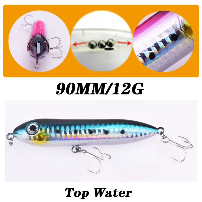 WDAIREN карандаш с пулевым наконечником жесткая приманка 90 мм 12 г Topwater рыболовные