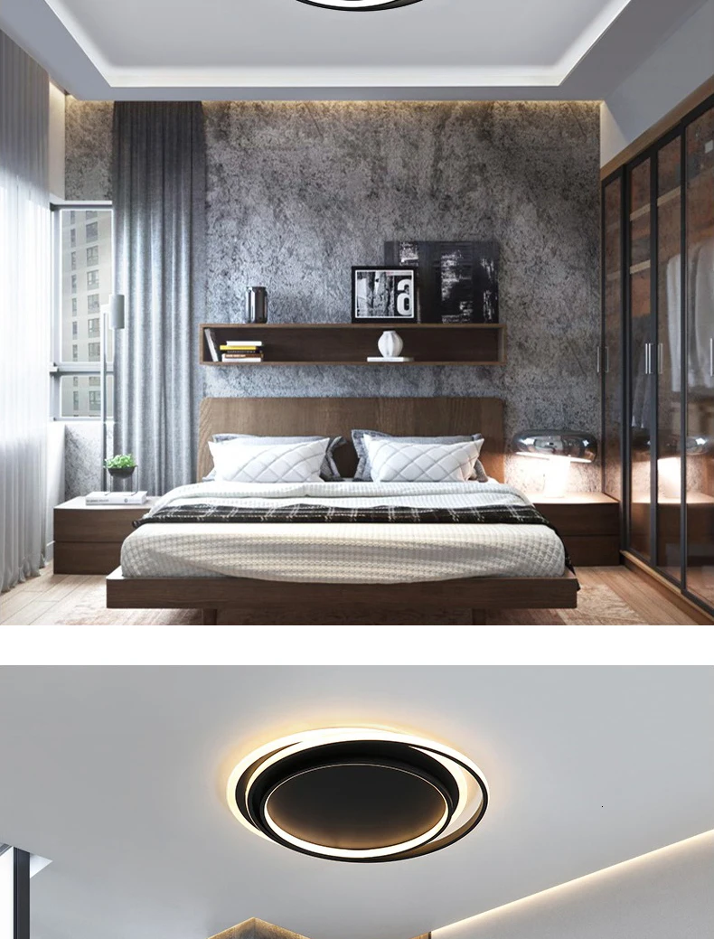 LICAN Lustre Потолочная люстра для гостиной, спальни, круглый светодиодный светильник для дома, спальни