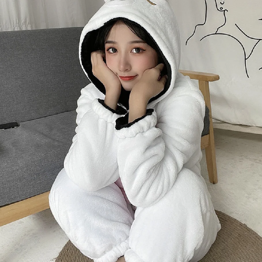 

Kuma Kuma Kuma Bear Pajamas Anime Cosplay Costume Suit Adult Men Women Jumpsuits Double Sided Flannel Home Sleepwear