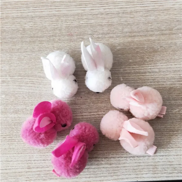 Милые плюшевые Pom Rabbit детские заколки для волос для девочек с Ленточные заколки для волос головной убор заколки для волос аксессуары для волос Головные уборы - Цвет: 04