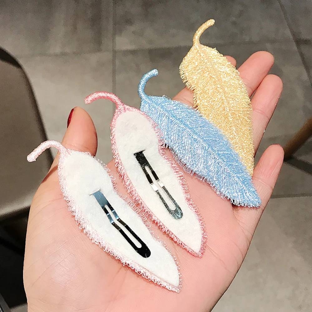 Модные детские заколки для волос в виде листьев девочек простой стиль милые