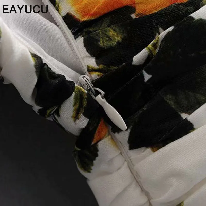 

EAYUCU Boho Style Floral Print A Line Mini Dress Romantic Lady Lantern Sleeve Summer Beach Dresses Vestidos ED241
