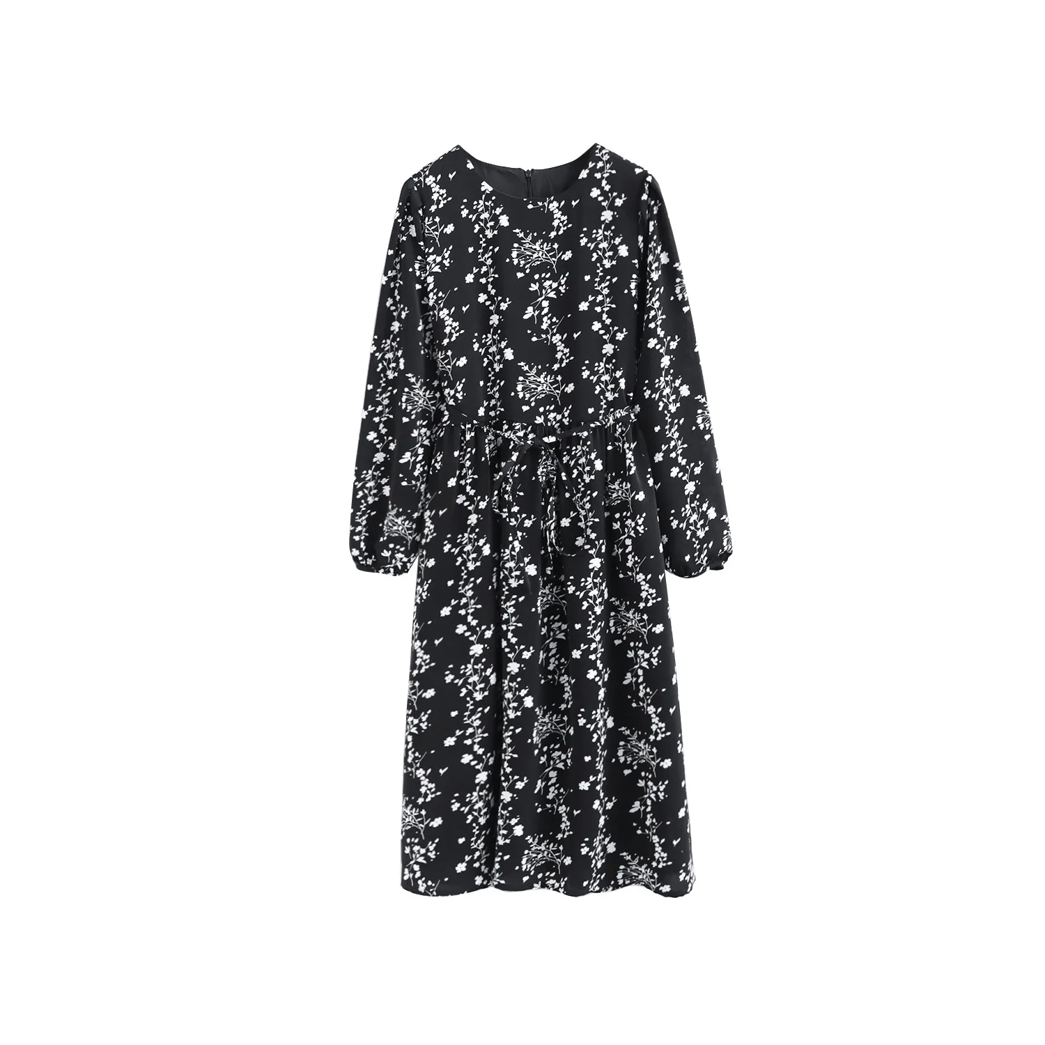 

Spring new long sleeve skirt platycodon white floral dress long skirt