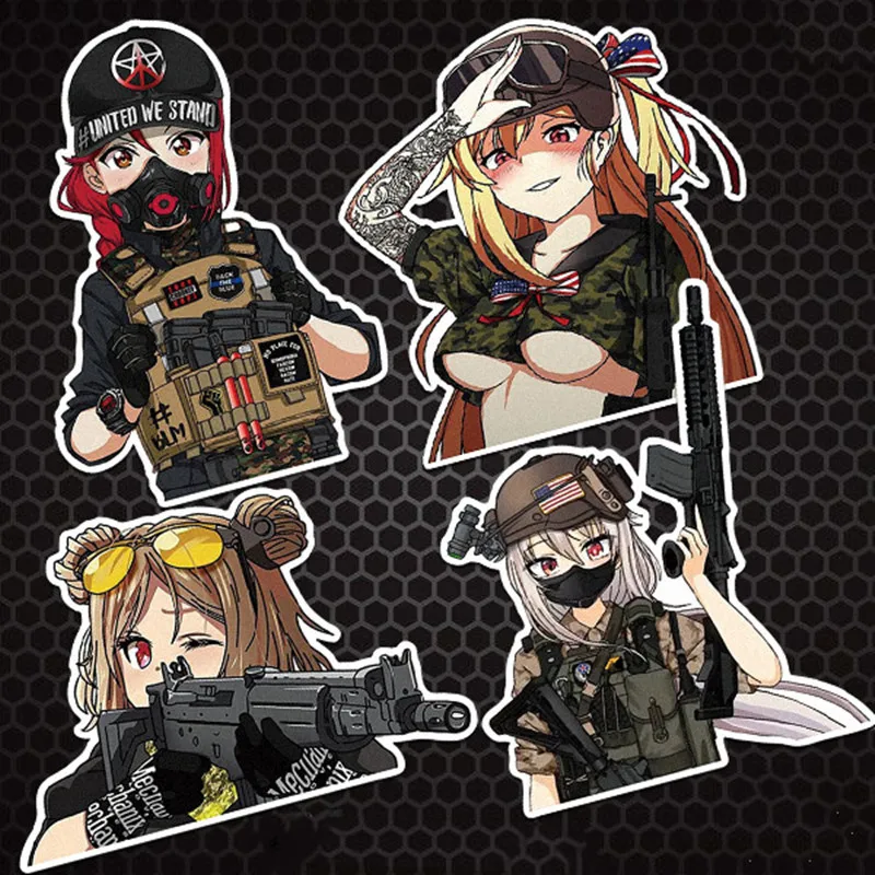 

Anime stickers Tactical Beauty Girl Personality Car Decoration Modified Stickers Reflective Motorcycle Stickers Helmet Stickers