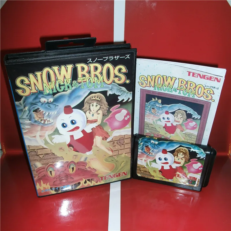 MD games card - Snow Bros Япония чехол с коробкой и руководством для MegaDrive Genesis игровая