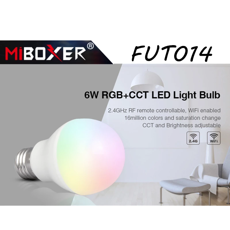 MiBOXER FUT014 6 Вт RGB светодиодный светильник лампы AC110V 220V высокий яркий с регулируемой