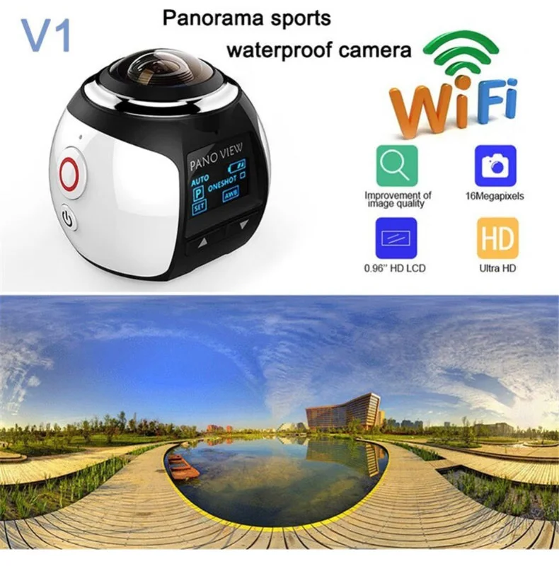 

4K 360 экшн-камера Wi-Fi мини 2448*2448 Ultra HD мини панорамная камера 360 градусов Спорт Вождение VR камера HDV