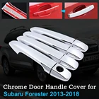 Горячая Распродажа хромированная накладка на дверную ручку автомобиля для Subaru Forester SJ 2013  2018 2014 2015 2016 2017, роскошный комплект отделки, внешние аксессуары