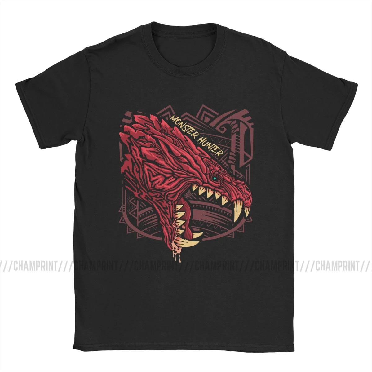Футболка Odogaron Monster Hunter World Мужская хлопковая футболка для отдыха с круглым