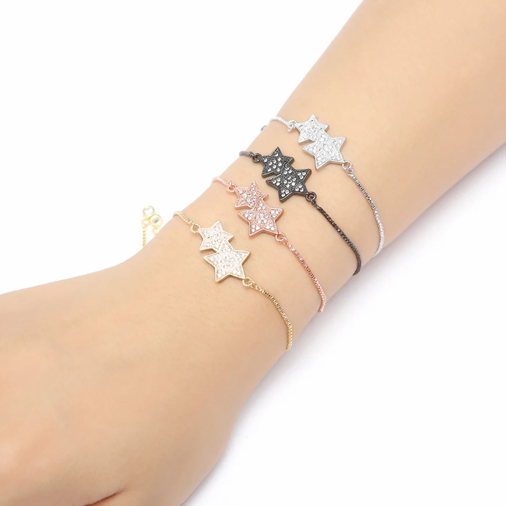 

Korean version of the five-pointed star diamond bracelet creative star Hao stone adjustable bracelet simple ladies bracelet