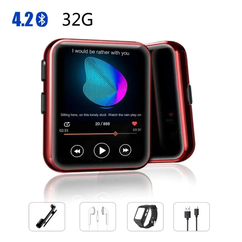 K1 Bluetooth MP3-плеер с 1 54 дюймовым сенсорным экраном портативный MP3 музыкальный плеер