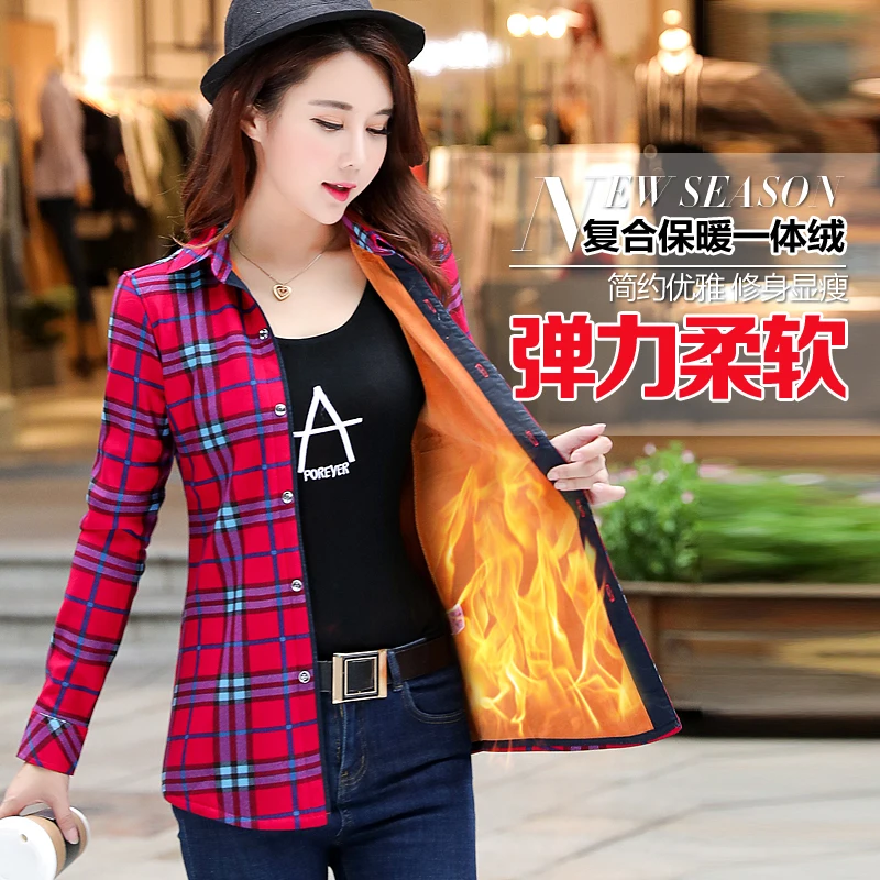 Новинка 2020 зимняя теплая Женская Вельветовая Толстая куртка клетчатая рубашка